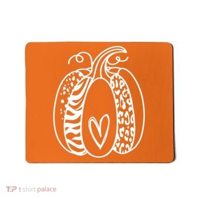 Pumpkin Heart Animal Print Cute Mousepad