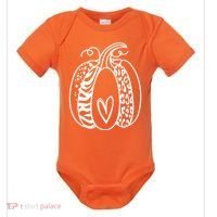 Pumpkin Heart Animal Print Cute Baby Bodysuit thumb 0