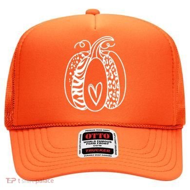 Pumpkin Heart Animal Print Cute Hat