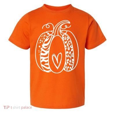 Pumpkin Heart Animal Print Cute Toddler T-Shirt