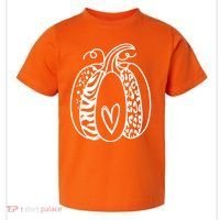 Pumpkin Heart Animal Print Cute Toddler T-Shirt thumb 0
