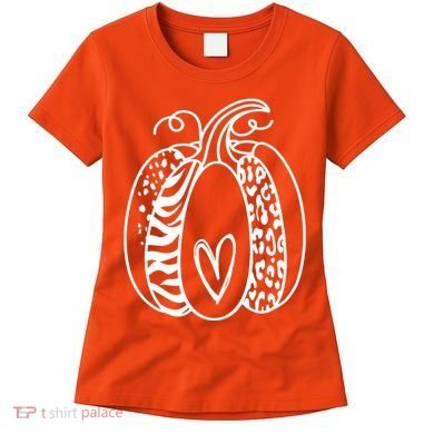 Pumpkin Heart Animal Print Cute Women's T-Shirt