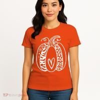 Pumpkin Heart Animal Print Cute Women's T-Shirt thumb 4