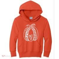 Pumpkin Heart Animal Print Cute Kids Hoodie thumb 0