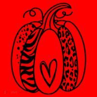 Pumpkin Heart Animal Print Cute Santa Hat thumb 1