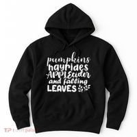 Pumpkins Hayrides Apple Cider And Falling Leaves Hoodie thumb 0