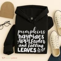 Pumpkins Hayrides Apple Cider And Falling Leaves Hoodie thumb 4
