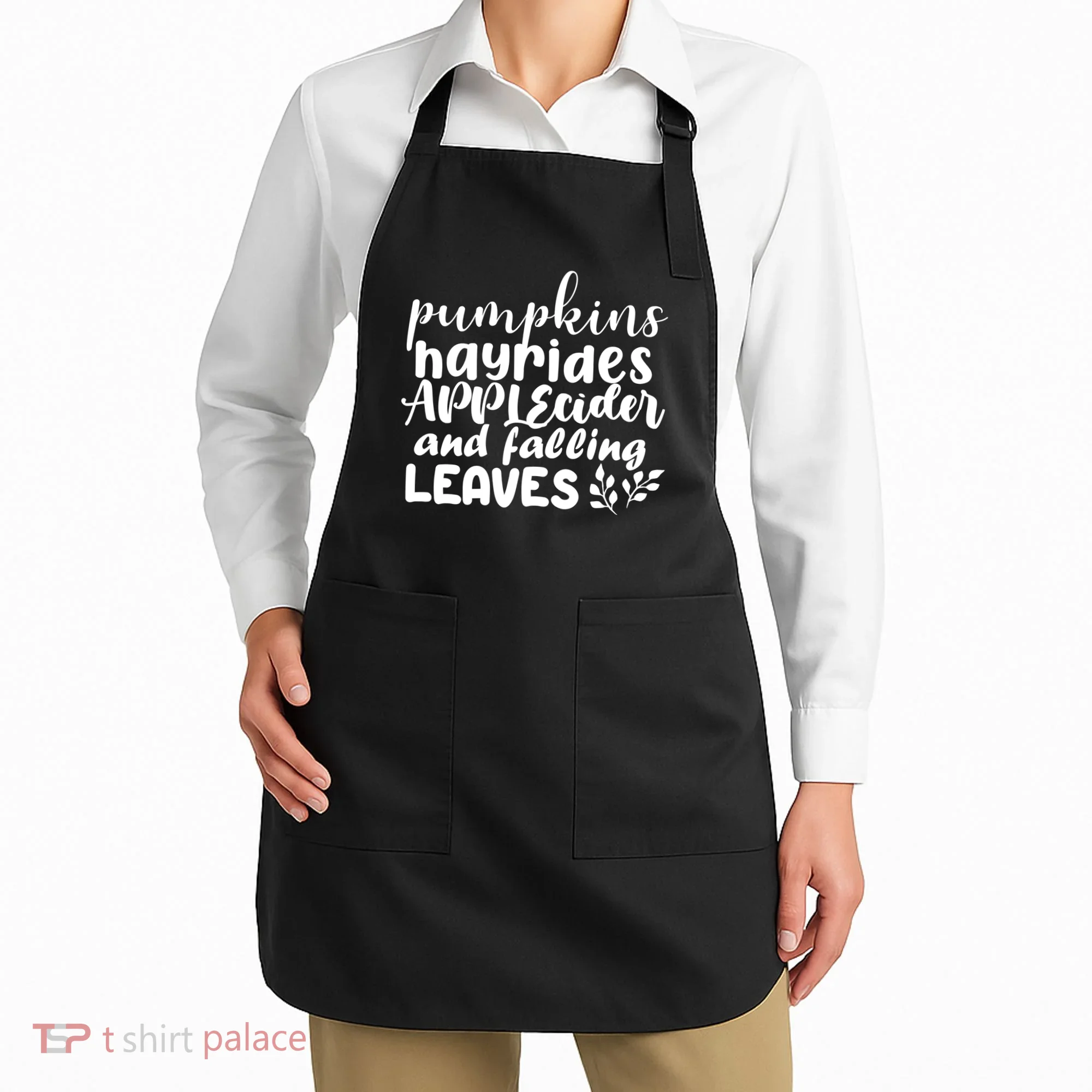 Pumpkins Hayrides Apple Cider And Falling Leaves Apron