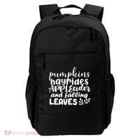 Pumpkins Hayrides Apple Cider And Falling Leaves Backpack thumb 0