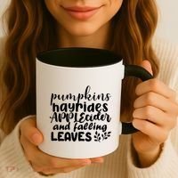 Pumpkins Hayrides Apple Cider And Falling Leaves Coffee Mug thumb 3