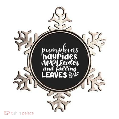 Pumpkins Hayrides Apple Cider And Falling Leaves Ornament