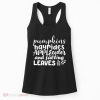 Pumpkins Hayrides Apple Cider And Falling Leaves Women's Tank Top thumb 0