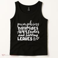 Pumpkins Hayrides Apple Cider And Falling Leaves Tank Top thumb 2