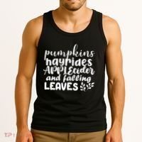 Pumpkins Hayrides Apple Cider And Falling Leaves Tank Top thumb 3