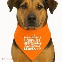 Pumpkins Hayrides Apple Cider And Falling Leaves USA-Made Doggie Bandana thumb 1