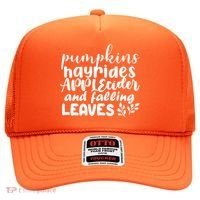 Pumpkins Hayrides Apple Cider And Falling Leaves Hat thumb 0