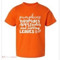 Pumpkins Hayrides Apple Cider And Falling Leaves Toddler T-Shirt thumb 0