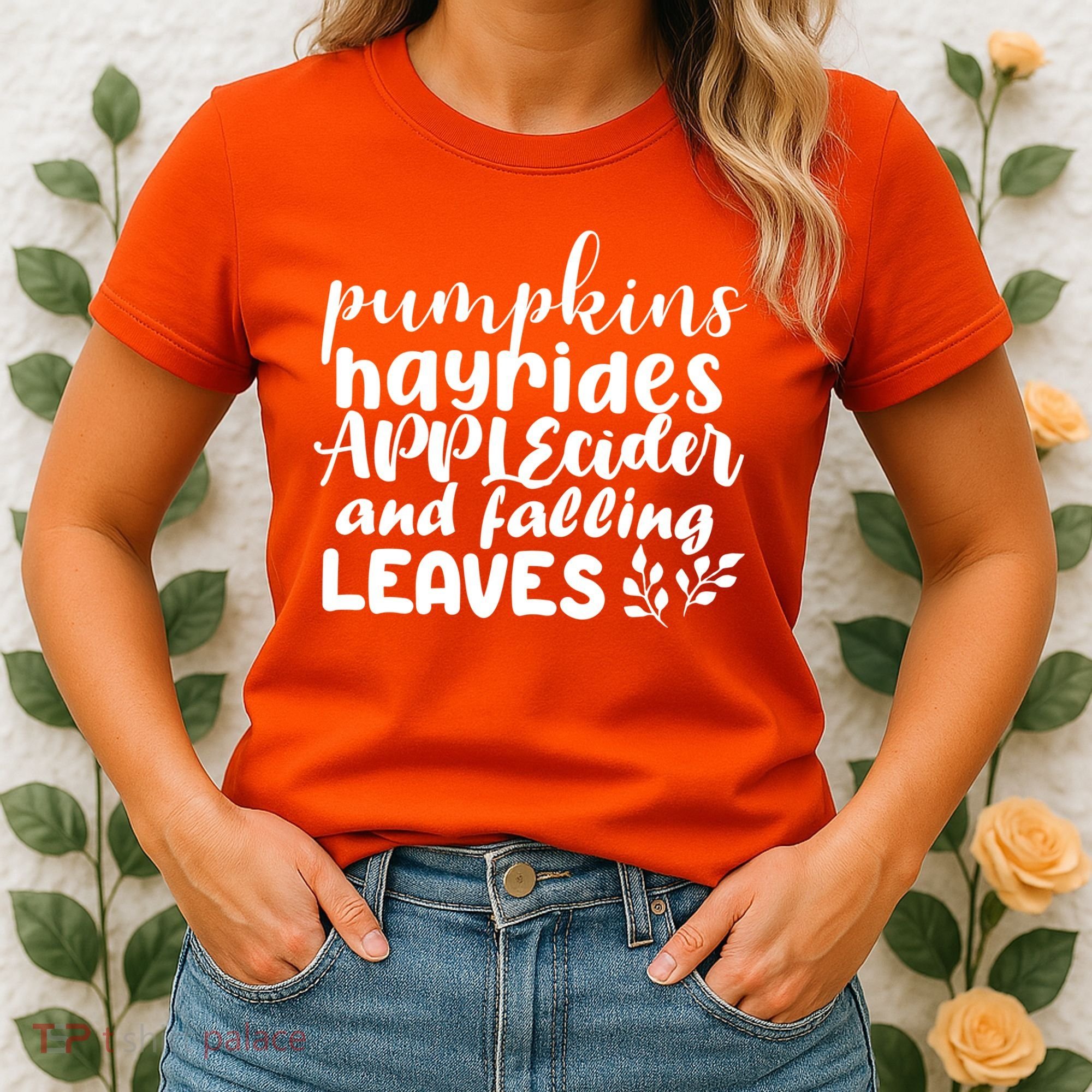 Pumpkins Hayrides Apple Cider And Falling Leaves Women's T-Shirt