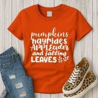 Pumpkins Hayrides Apple Cider And Falling Leaves Women's T-Shirt thumb 3