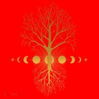 Phases Of The Moon Roots Santa Hat thumb 1