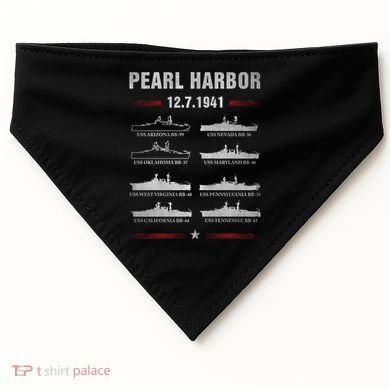 Pearl Harbor Battleship Memorial Day December 7th 1941 Wwii Cute Gift USA-Made Doggie Bandana