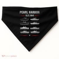 Pearl Harbor Battleship Memorial Day December 7th 1941 Wwii Cute Gift USA-Made Doggie Bandana thumb 0