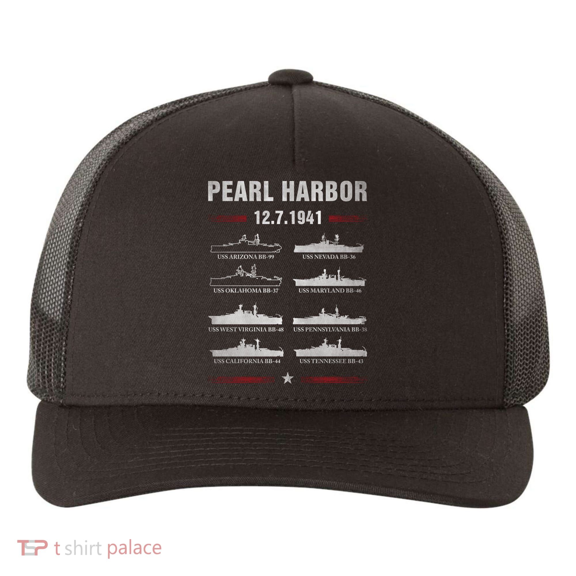 Pearl Harbor Battleship Memorial Day December 7th 1941 Wwii Cute Gift Yupoong Adult 5-Panel Trucker Hat