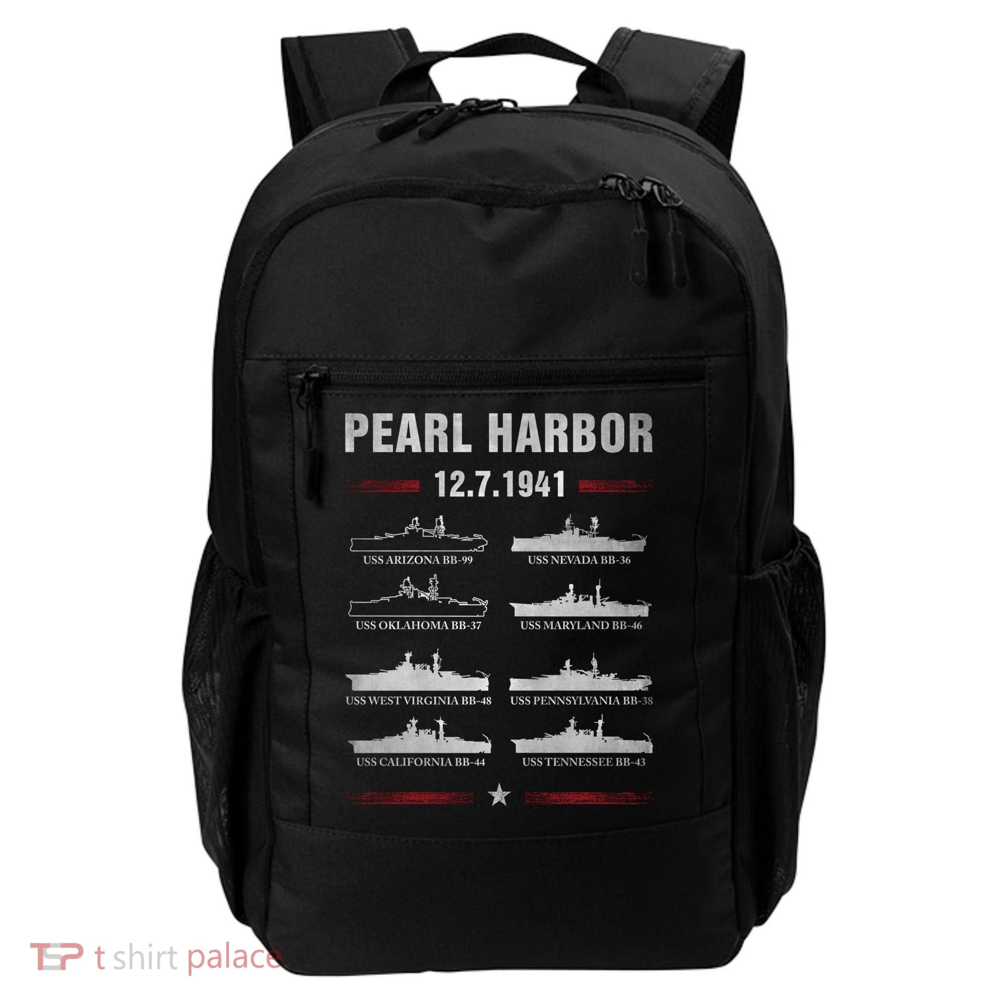Pearl Harbor Battleship Memorial Day December 7th 1941 Wwii Cute Gift Backpack