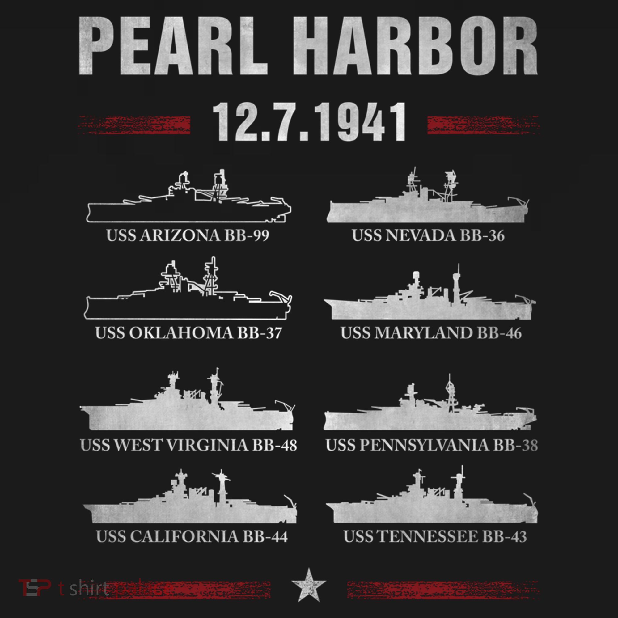 Pearl Harbor Battleship Memorial Day December 7th 1941 Wwii Cute Gift Backpack