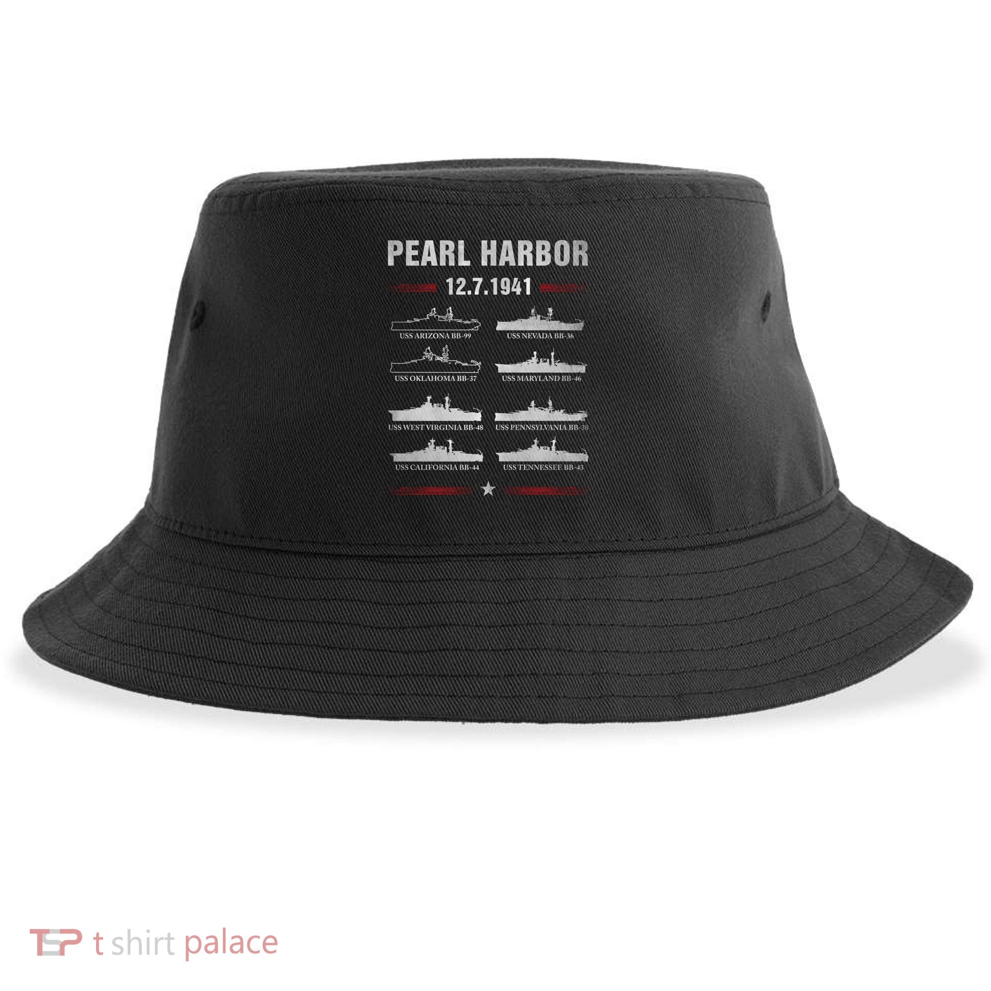 Pearl Harbor Battleship Memorial Day December 7th 1941 Wwii Cute Gift Sustainable Bucket Hat