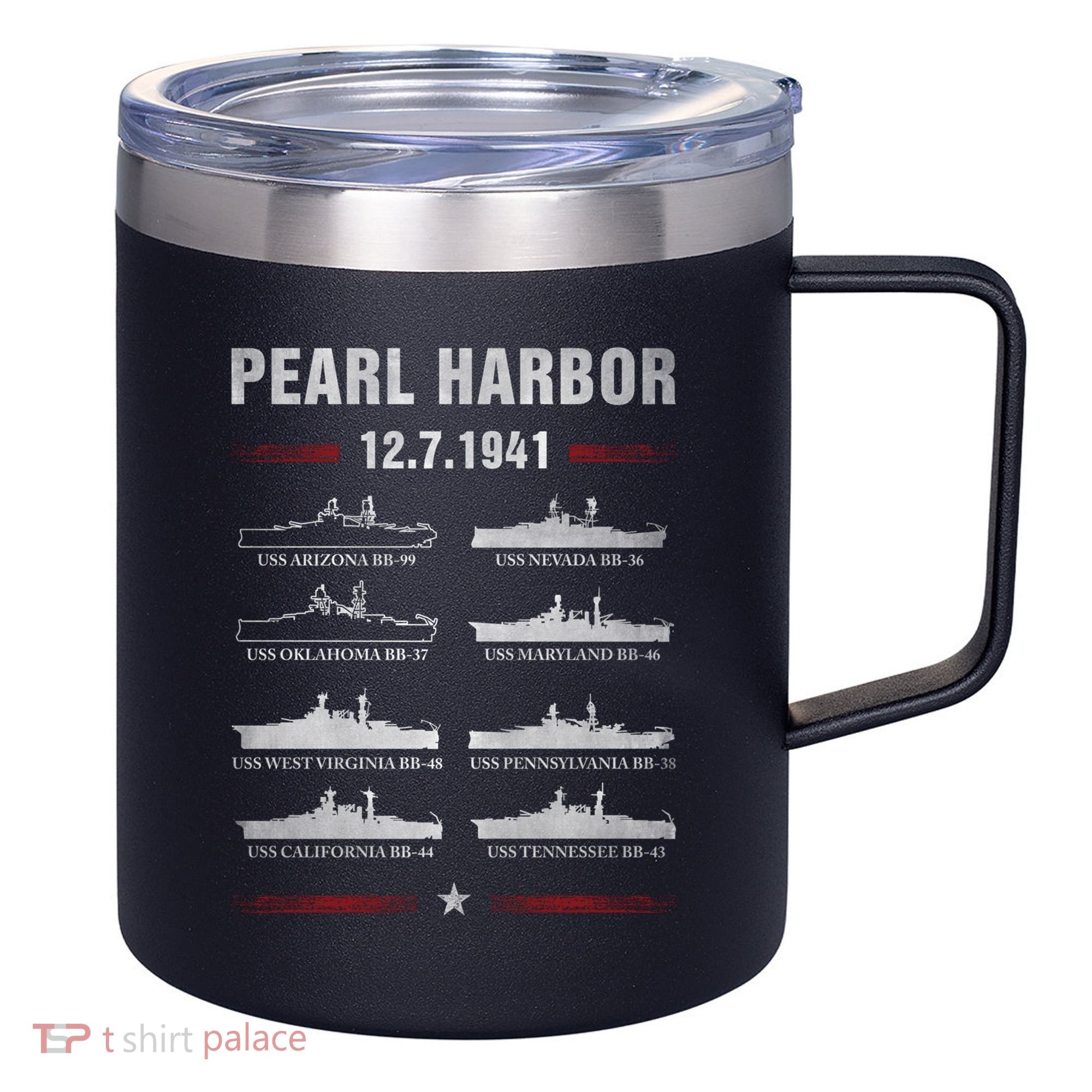 Pearl Harbor Battleship Memorial Day December 7th 1941 Wwii Cute Gift 12oz Stainless Steel Coffee Mug