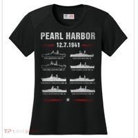 Pearl Harbor Battleship Memorial Day December 7th 1941 Wwii Cute Gift Women's Cooling Performance Crew T-Shirt thumb 0