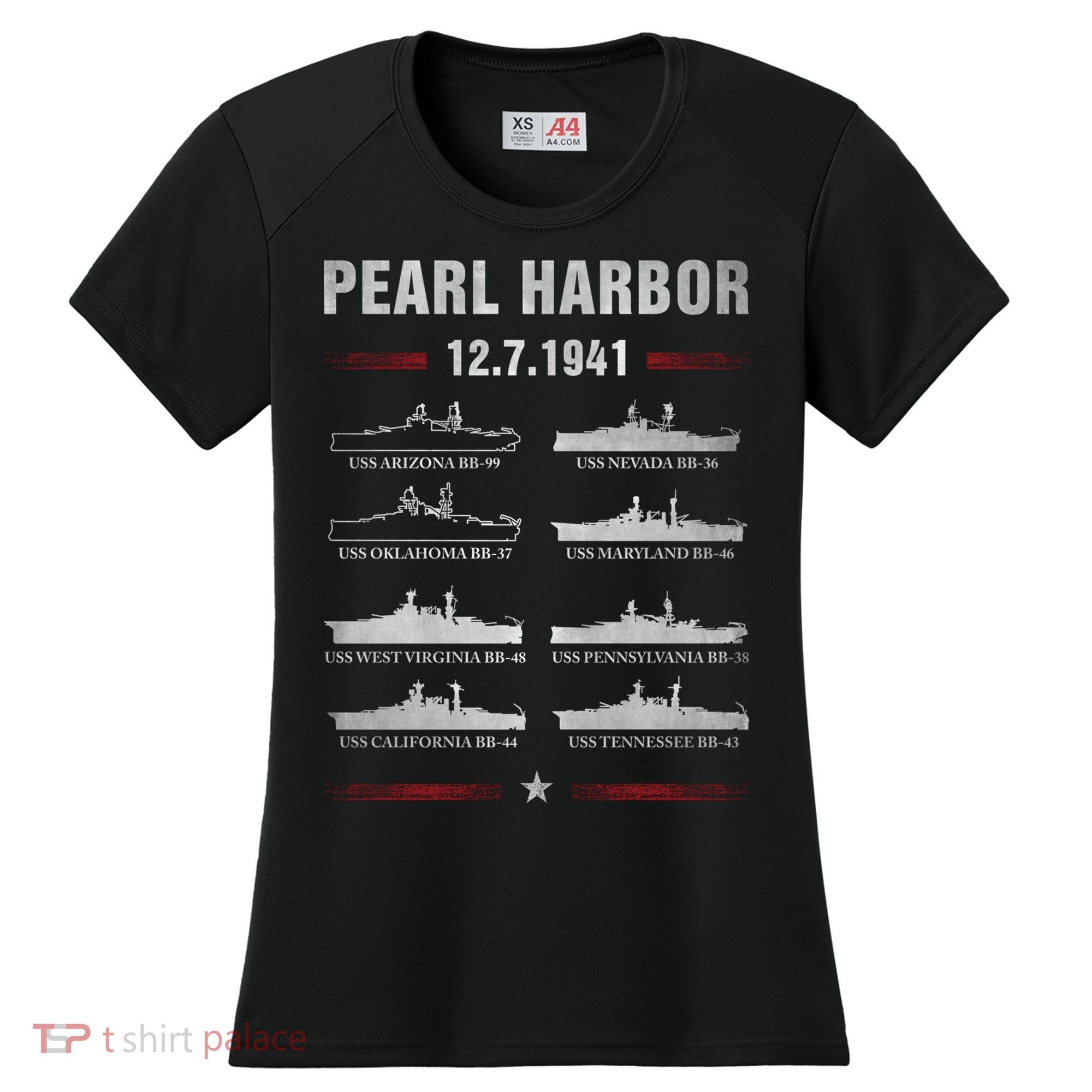 Pearl Harbor Battleship Memorial Day December 7th 1941 Wwii Cute Gift Women's Cooling Performance Crew T-Shirt