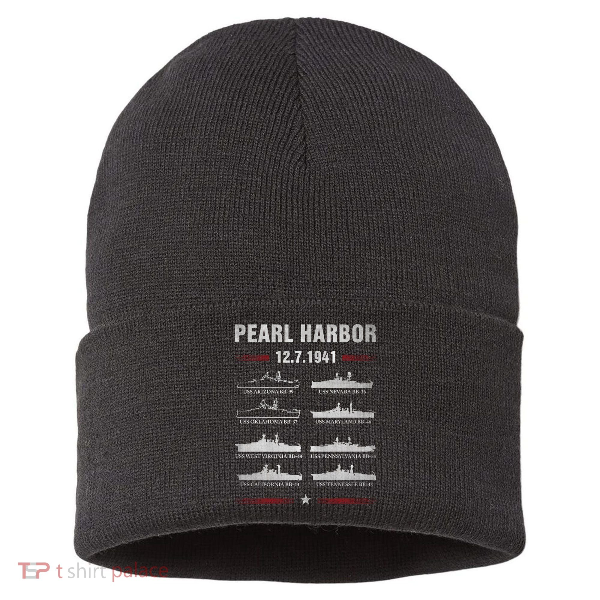 Pearl Harbor Battleship Memorial Day December 7th 1941 Wwii Cute Gift Sustainable Knit Beanie