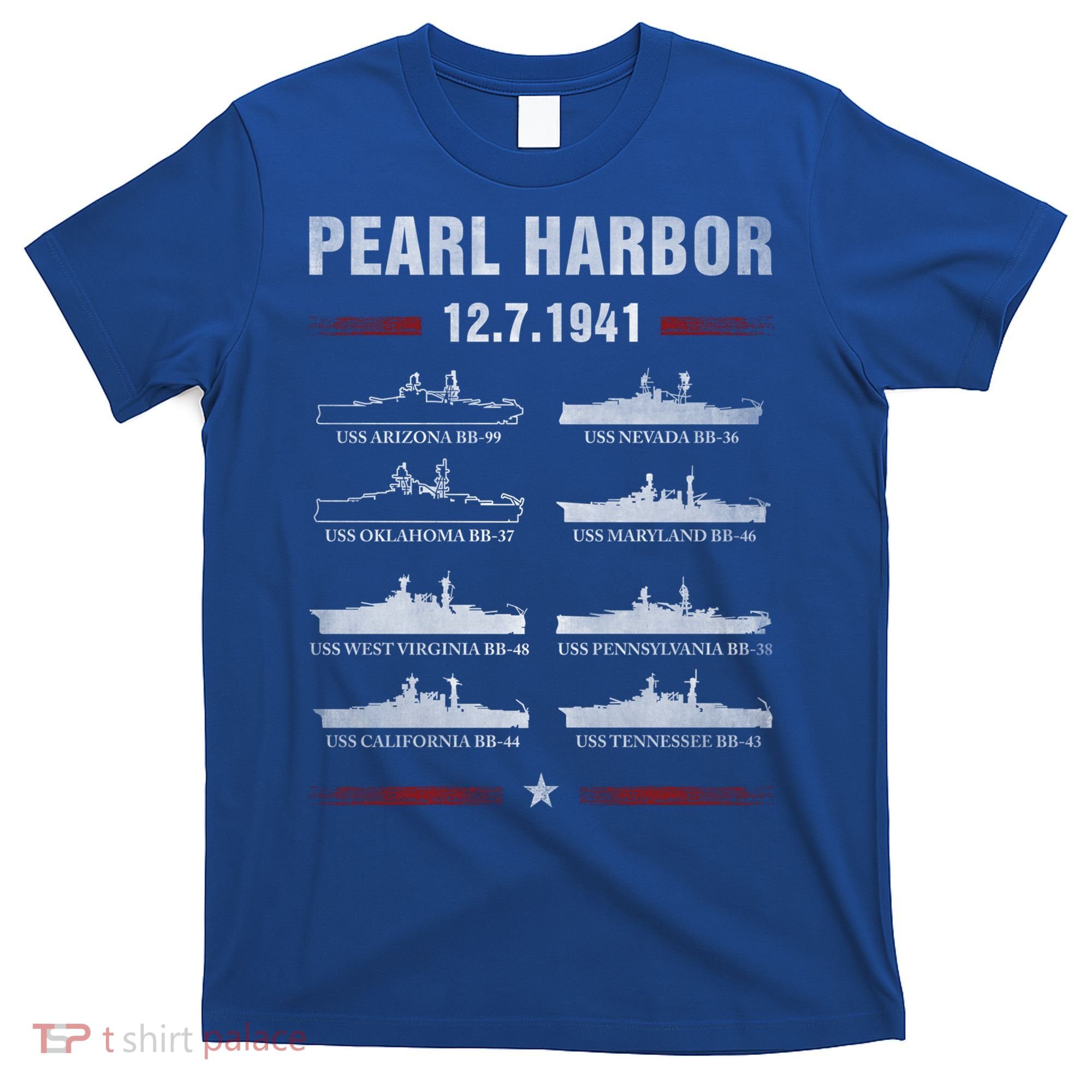 Pearl Harbor Battleship Memorial Day December 7th 1941 Wwii Cute Gift T-Shirt