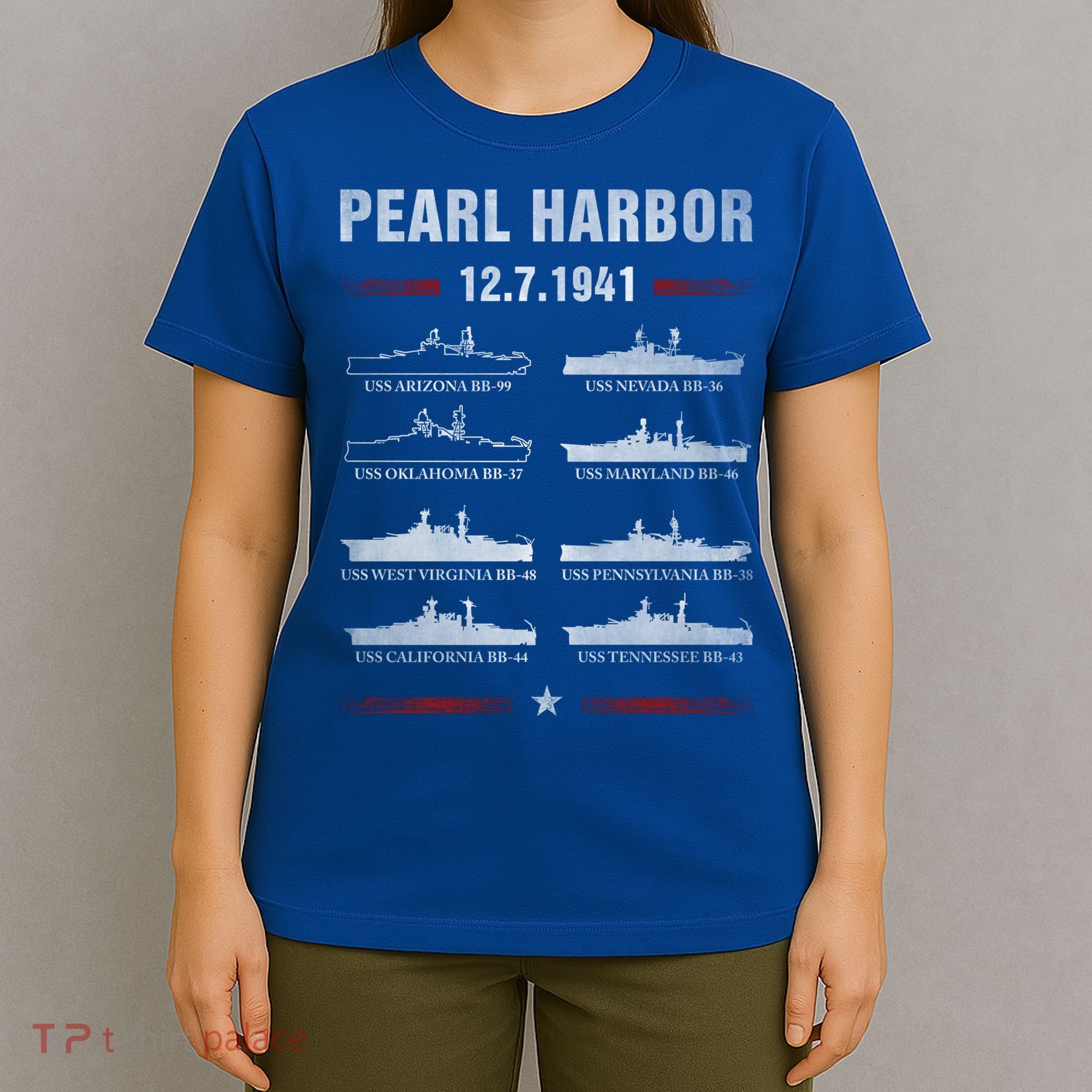 Pearl Harbor Battleship Memorial Day December 7th 1941 Wwii Cute Gift T-Shirt