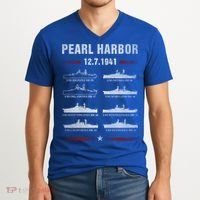 Pearl Harbor Battleship Memorial Day December 7th 1941 Wwii Cute Gift V-Neck T-Shirt thumb 2