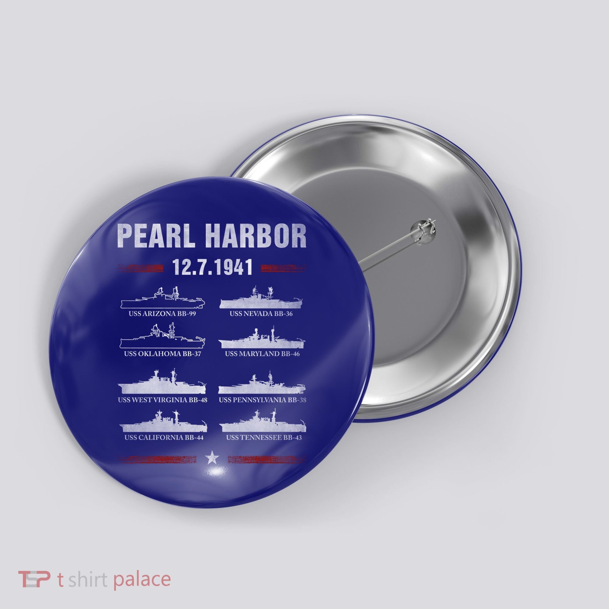 Pearl Harbor Battleship Memorial Day December 7th 1941 Wwii Cute Gift Button
