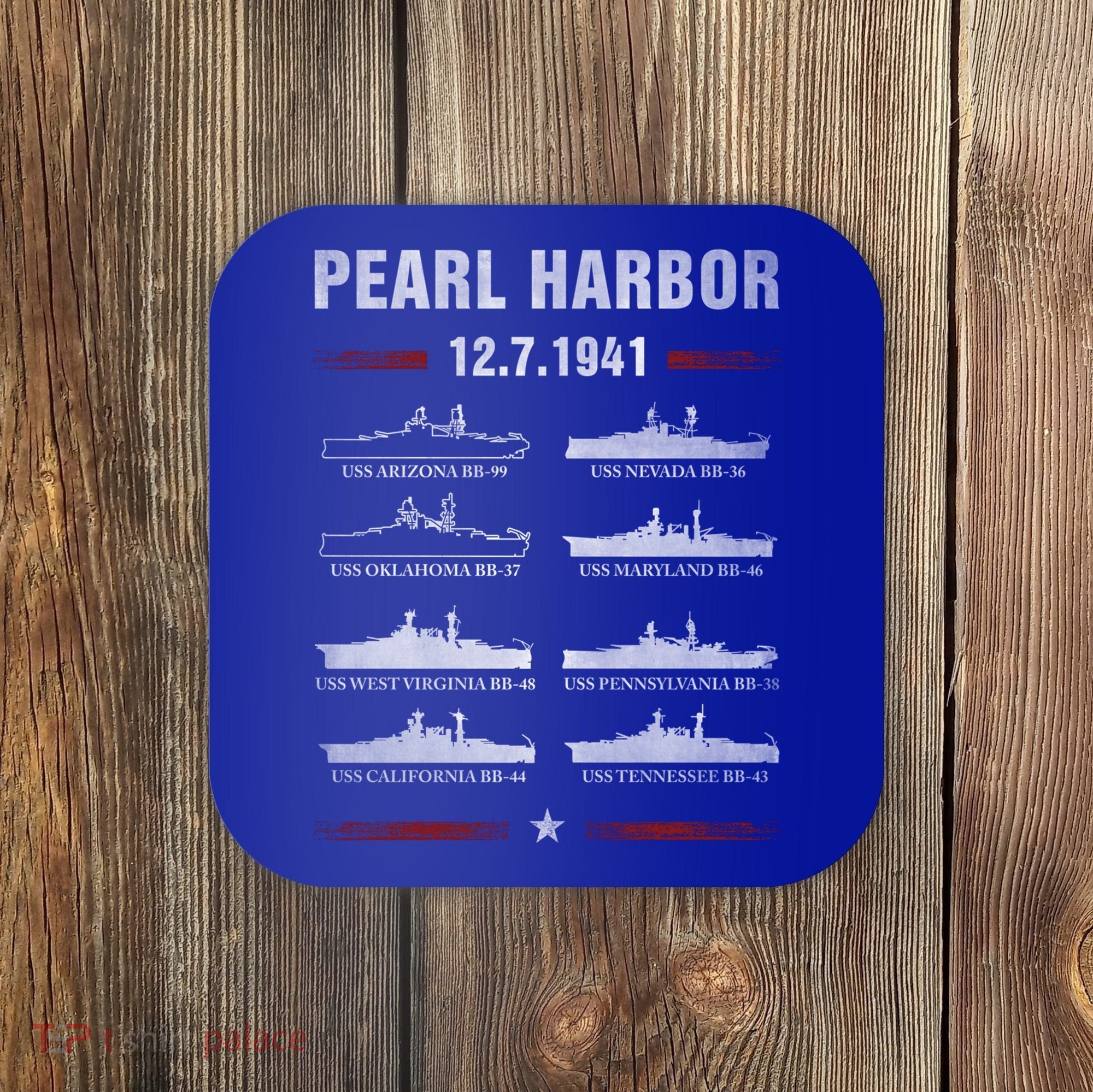 Pearl Harbor Battleship Memorial Day December 7th 1941 Wwii Cute Gift Coaster