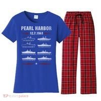 Pearl Harbor Battleship Memorial Day December 7th 1941 Wwii Cute Gift Women's Flannel Pajama Set thumb 0