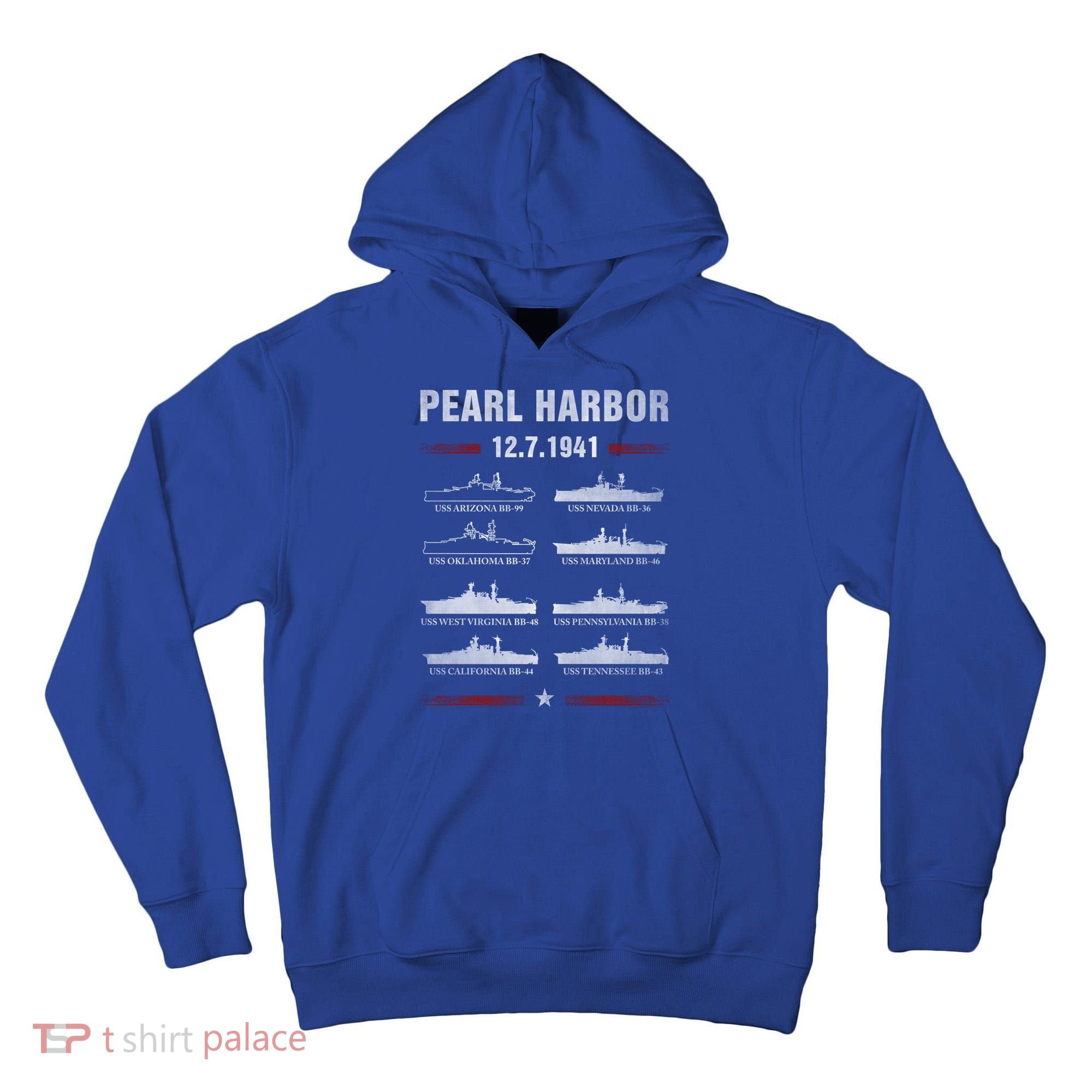 Pearl Harbor Battleship Memorial Day December 7th 1941 Wwii Cute Gift Tall Hoodie