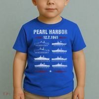 Pearl Harbor Battleship Memorial Day December 7th 1941 Wwii Cute Gift Toddler T-Shirt thumb 2