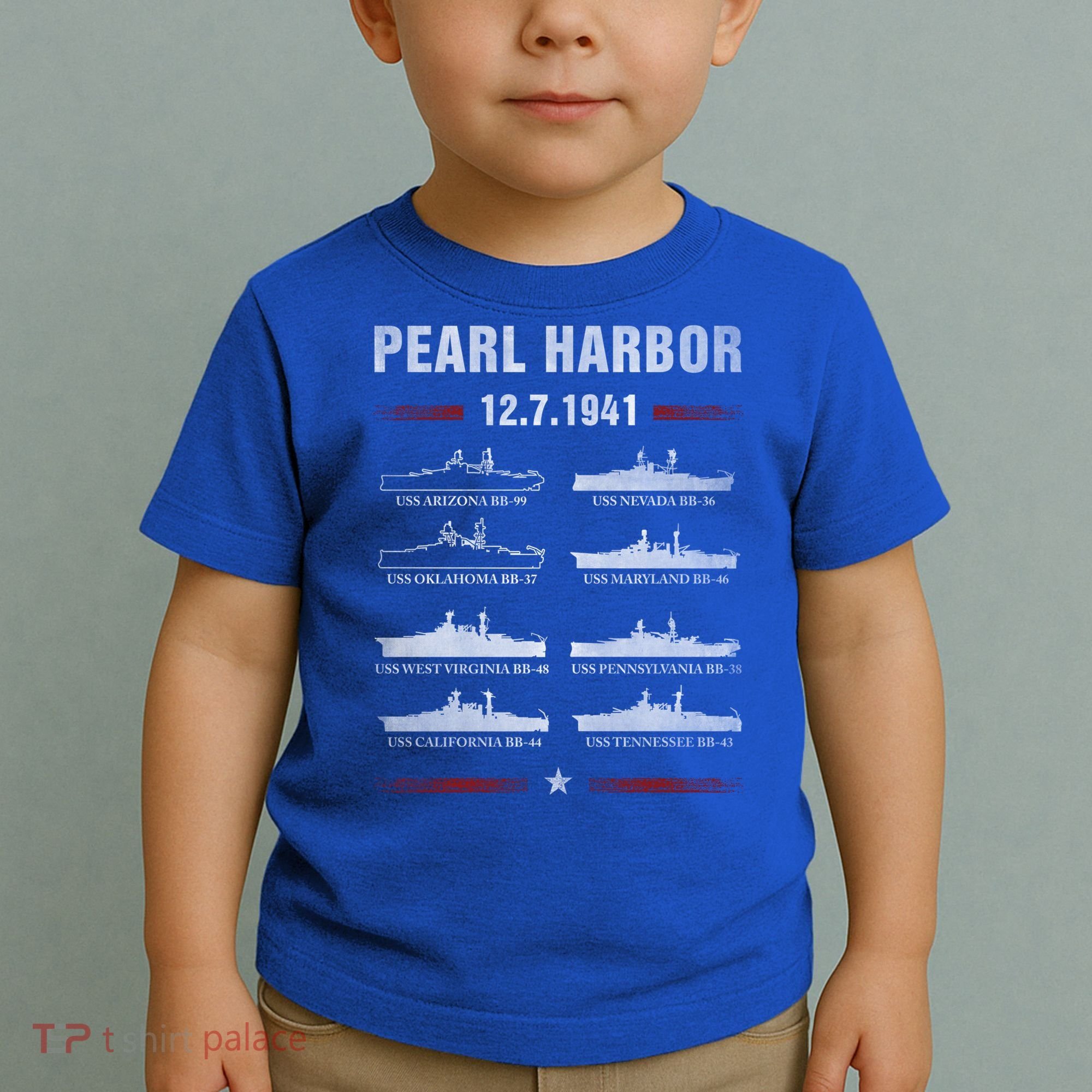 Pearl Harbor Battleship Memorial Day December 7th 1941 Wwii Cute Gift Toddler T-Shirt
