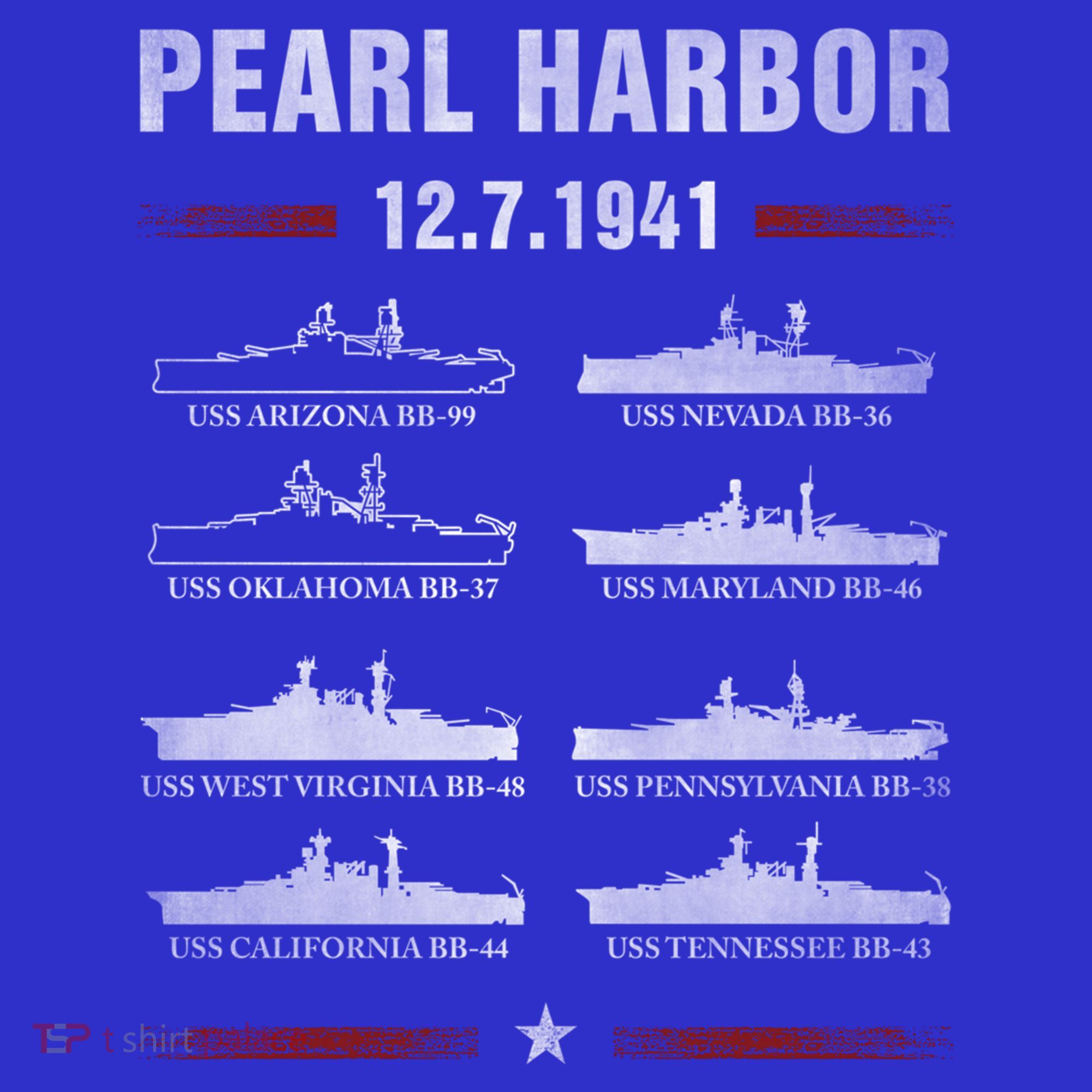 Pearl Harbor Battleship Memorial Day December 7th 1941 Wwii Cute Gift Women's T-Shirt