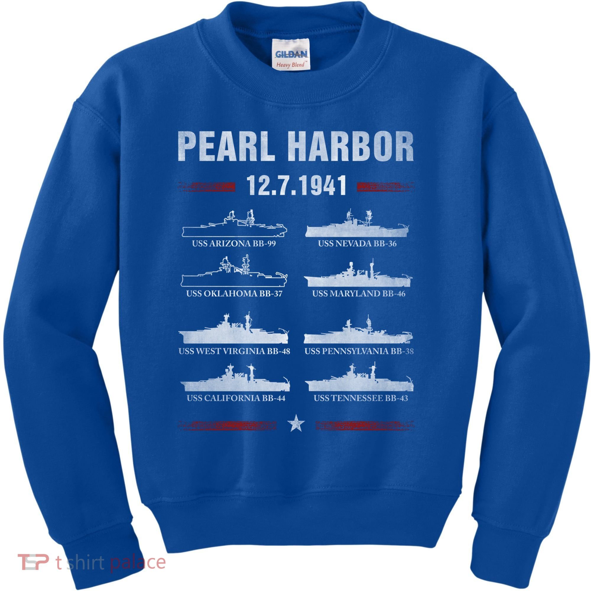 Pearl Harbor Battleship Memorial Day December 7th 1941 Wwii Cute Gift Kids Sweatshirt