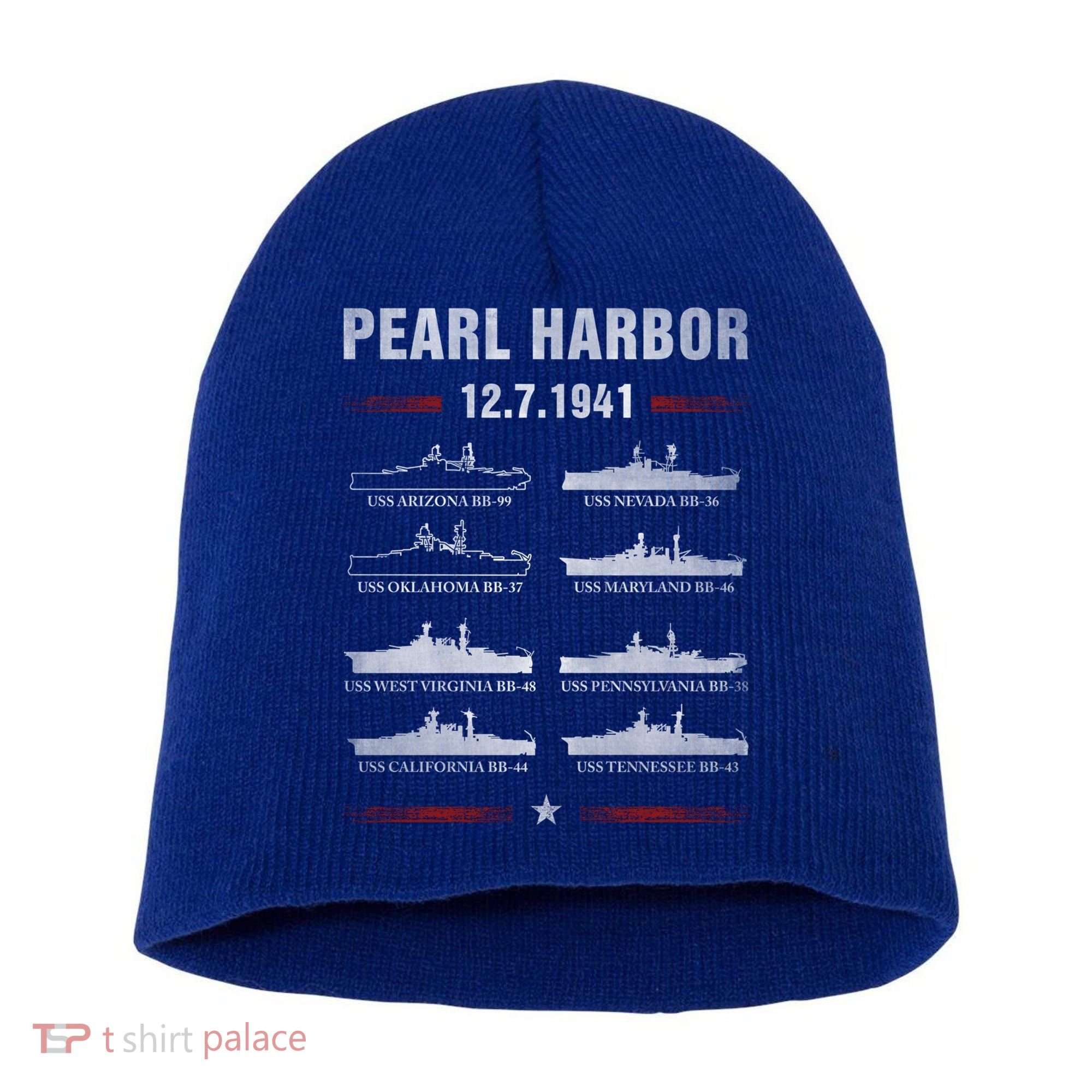 Pearl Harbor Battleship Memorial Day December 7th 1941 Wwii Cute Gift Short Acrylic Beanie