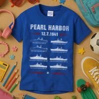 Pearl Harbor Battleship Memorial Day December 7th 1941 Wwii Cute Gift Kids T-Shirt thumb 3