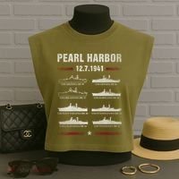 Pearl Harbor Battleship Memorial Day December 7th 1941 Wwii Cute Gift Garment-Dyed Women's Muscle Tee thumb 3