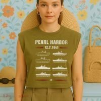 Pearl Harbor Battleship Memorial Day December 7th 1941 Wwii Cute Gift Garment-Dyed Women's Muscle Tee thumb 4