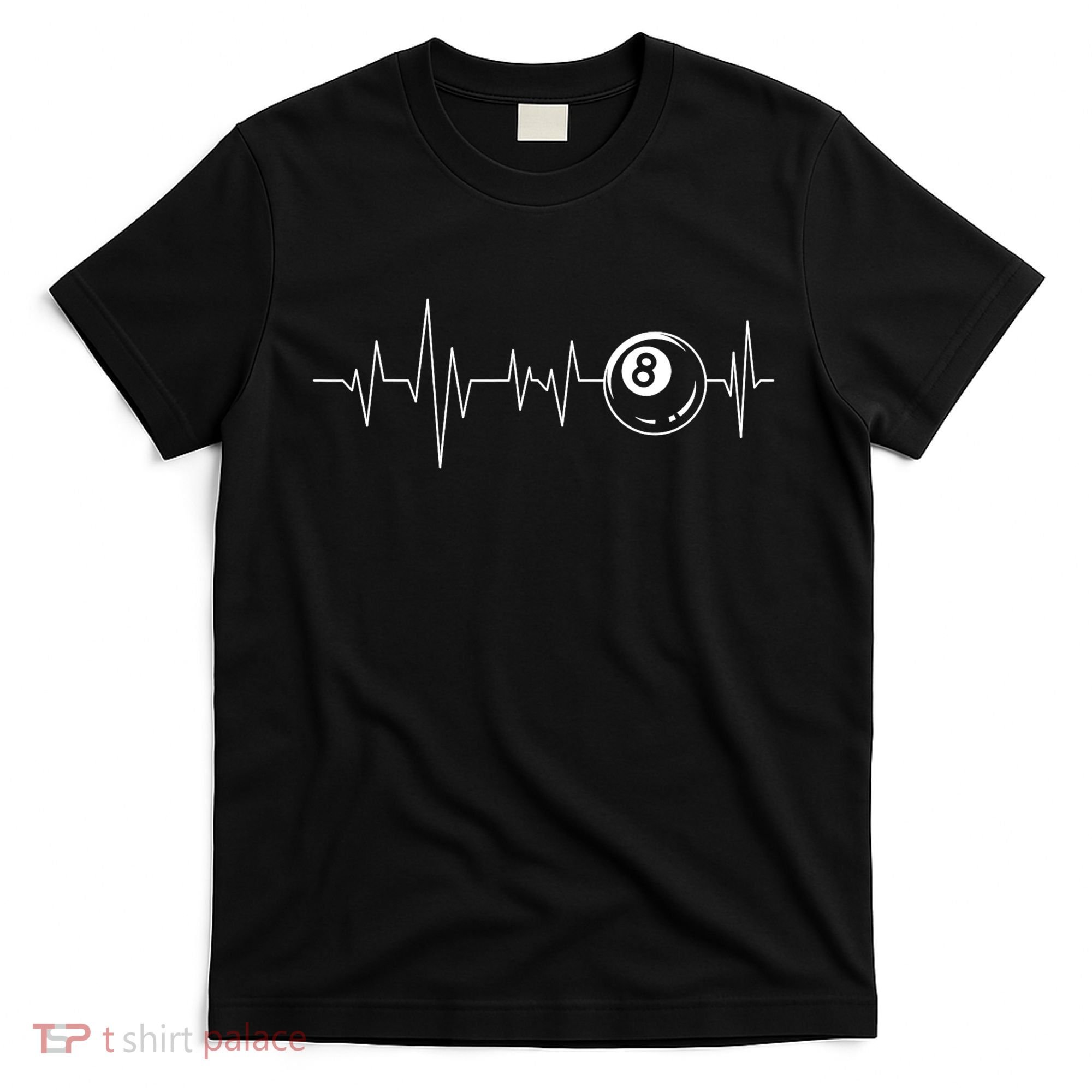 Pool Heartbeat Billiard Player Lover Sports Game T-Shirt